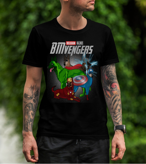 Belgian Malinois BMVengers Superhero Team-Up T-Shirt