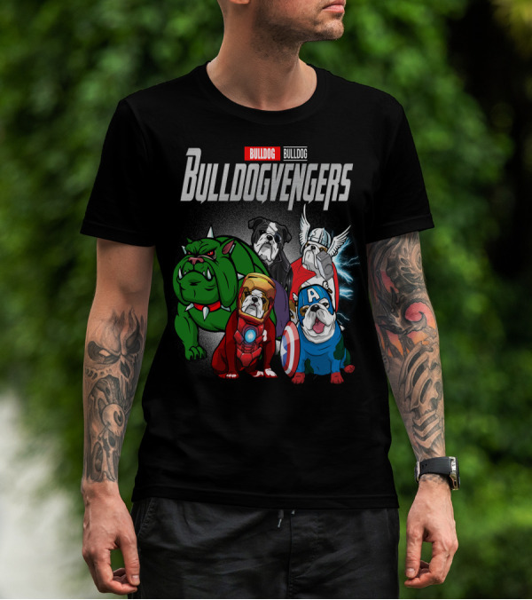 Bulldog Bulldogvengers Hulk Iron Man Captain America Thor T-Shirt
