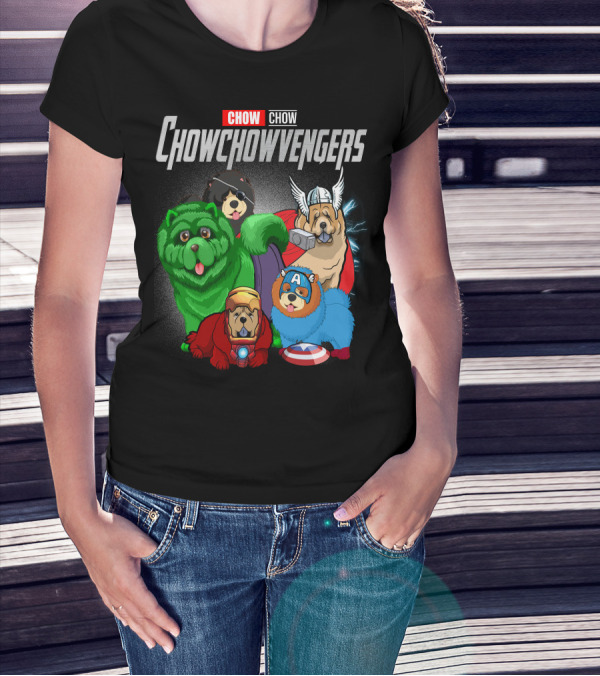 Chow Chow Chowchowvengers Superhero Dogs Avengers Mashup T-Shirt