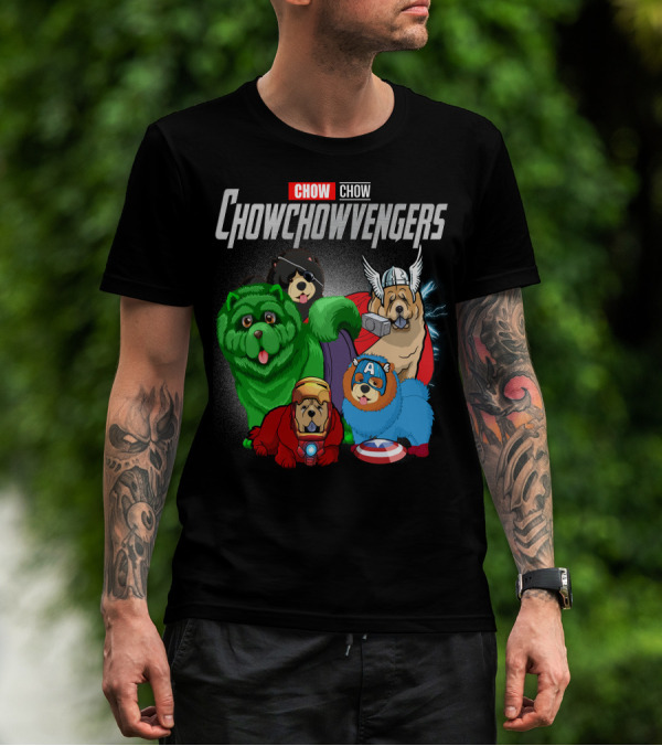 Chow Chow Chowchowvengers Superhero Dogs Avengers Mashup T-Shirt
