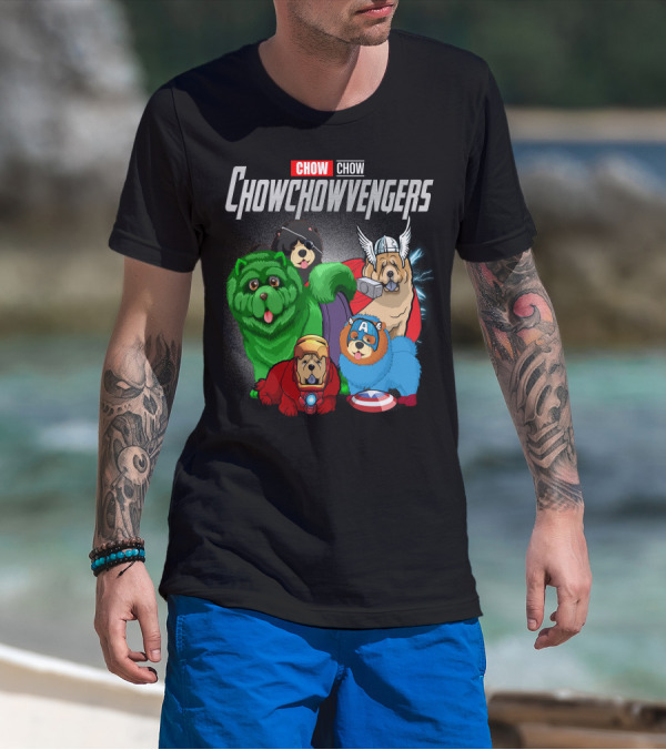 Chow Chow Chowchowvengers Superhero Dogs Avengers Mashup T-Shirt