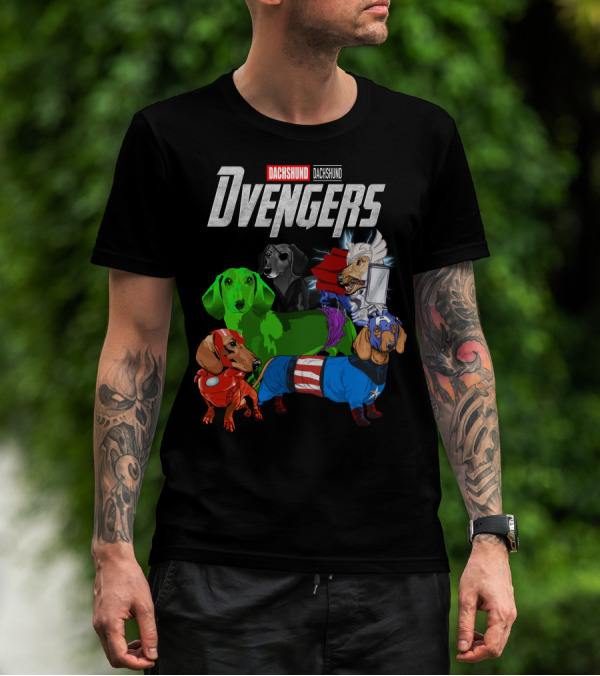 Dachshund Dvengers Dogs In Superhero Costumes T-Shirt