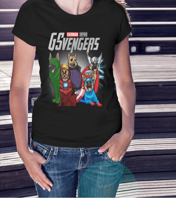 German Shepherd GSvengers Avengers Parody Dogs T-Shirt