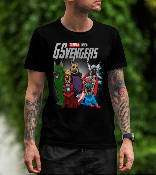 German Shepherd GSvengers Avengers Parody Dogs T-Shirt