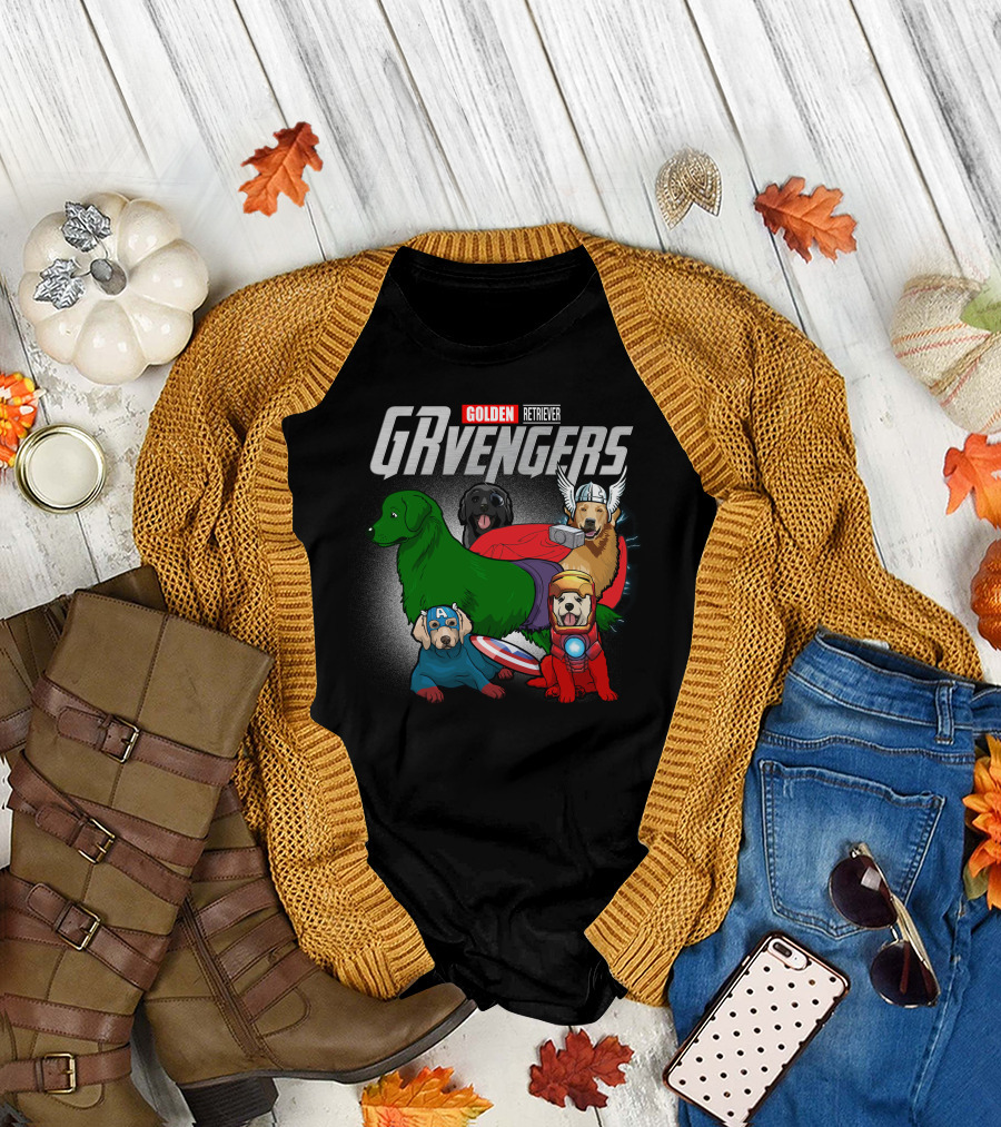 Golden Retriever GRvengers Superhero Dogs T-Shirt