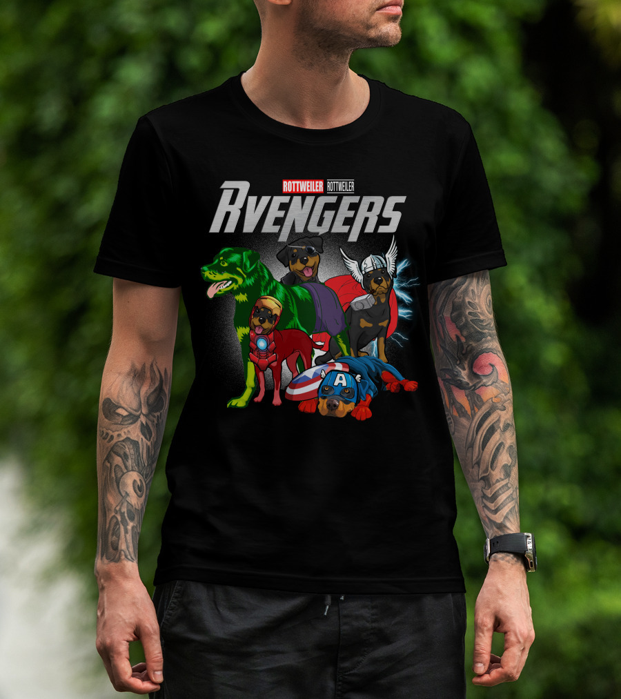 Rottweiler Rvengers Superhero Dogs T-Shirt