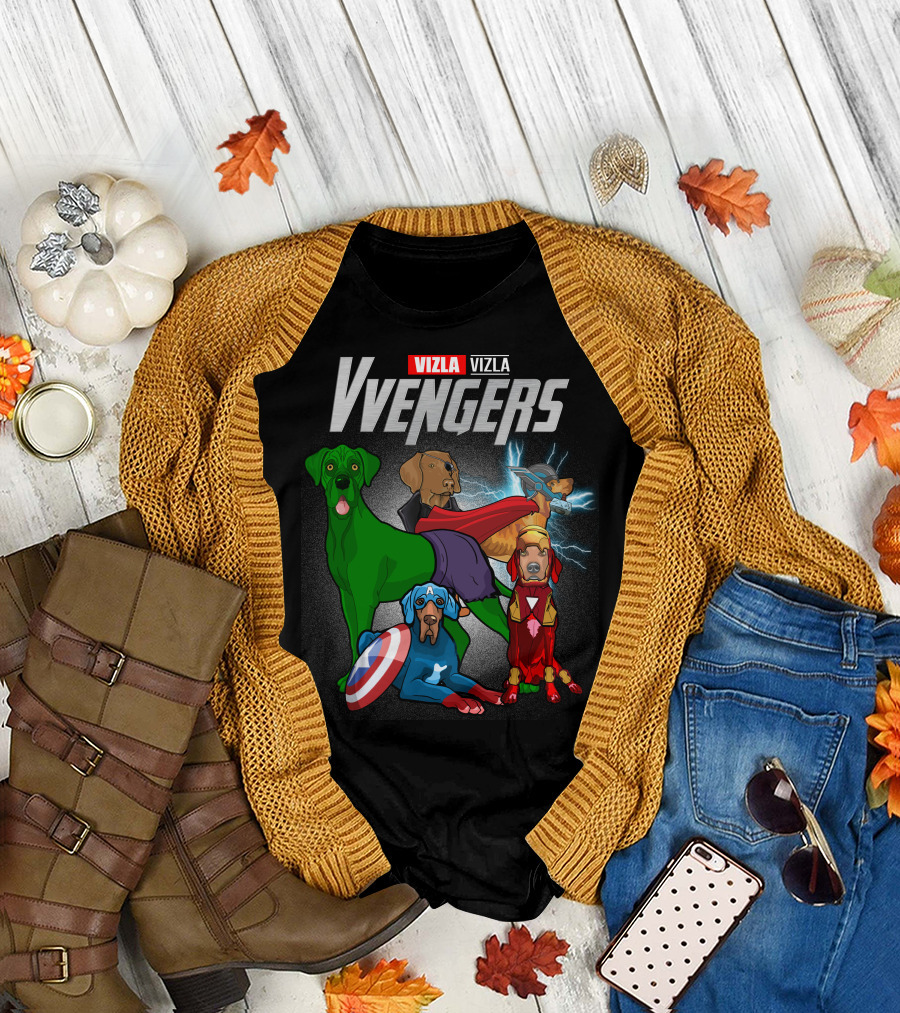 Vizla Vvengers Vizla Dogs Superhero T-Shirt