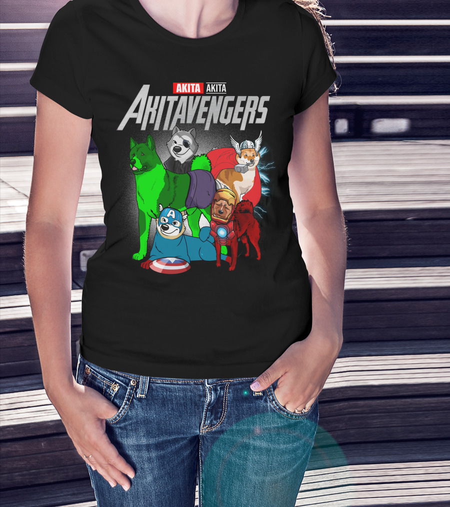 Akita Akitavengers Marvel Dog Heroes T-Shirt