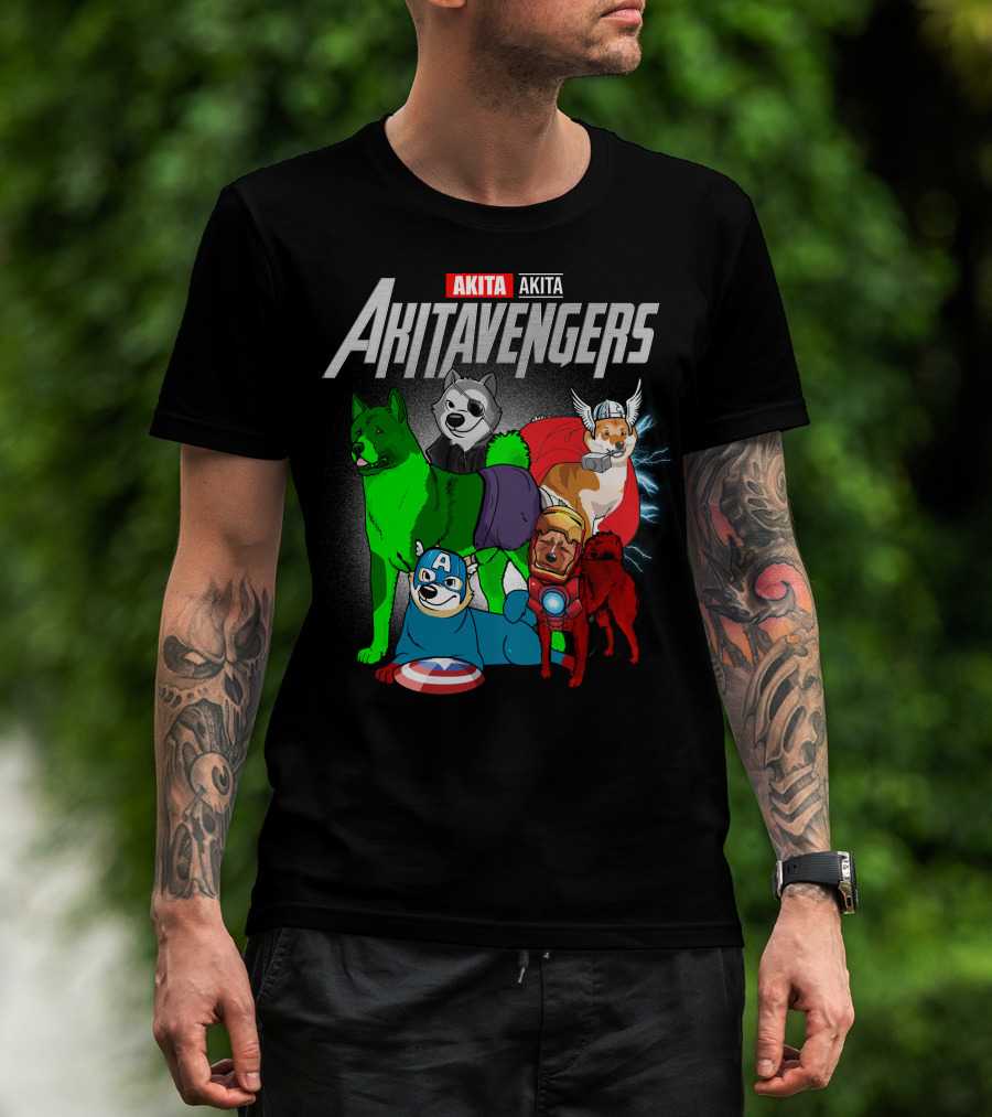 Akita Akitavengers Marvel Dog Heroes T-Shirt
