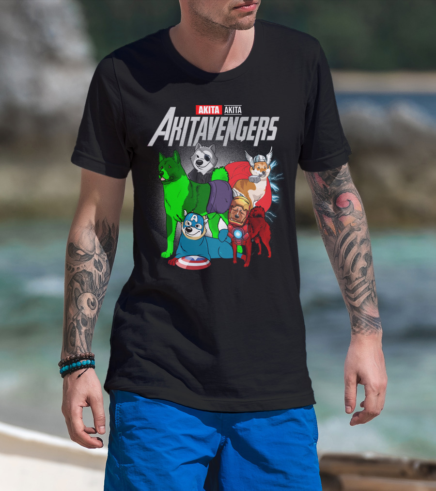 Akita Akitavengers Marvel Dog Heroes T-Shirt