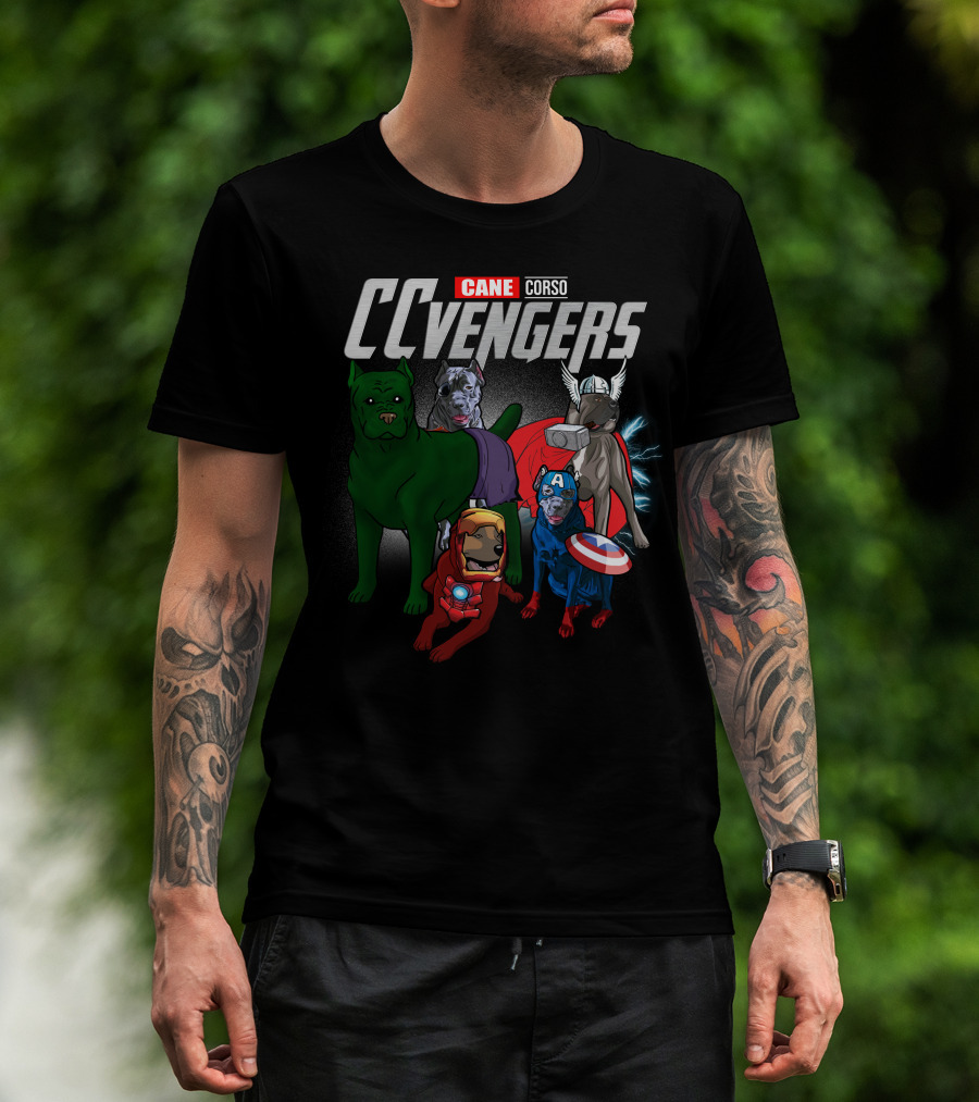 Cane Corso CCvengers Dogs As Superheroes T-Shirt