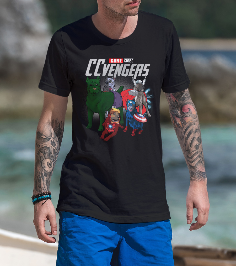 Cane Corso CCvengers Dogs As Superheroes T-Shirt