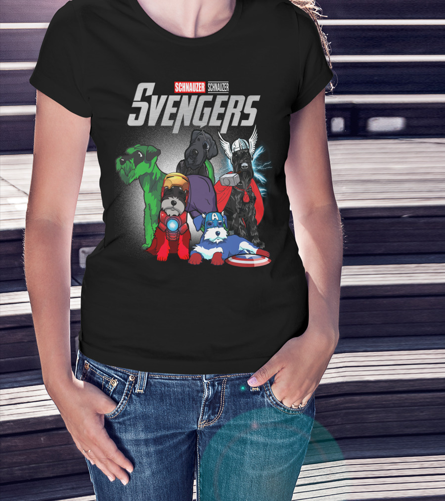 Schnauzer Svengers Marvel Parody With Superhero Dogs T-Shirt