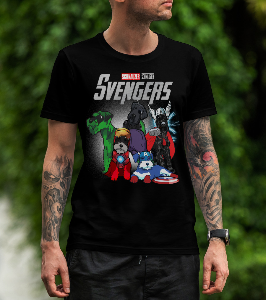 Schnauzer Svengers Marvel Parody With Superhero Dogs T-Shirt