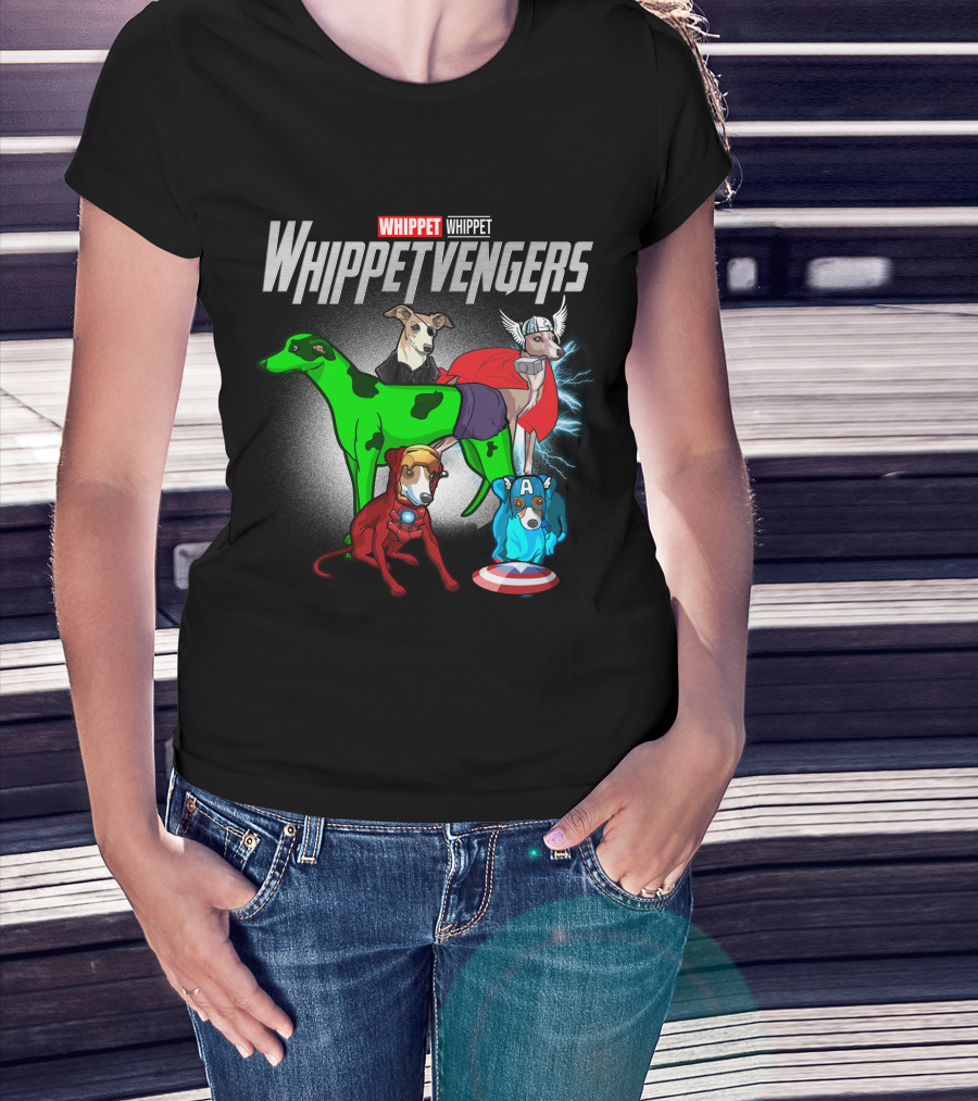Whippet Whippetvengers Marvel Avengers Parody Dogs T-Shirt