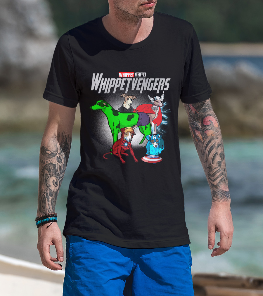 Whippet Whippetvengers Marvel Avengers Parody Dogs T-Shirt
