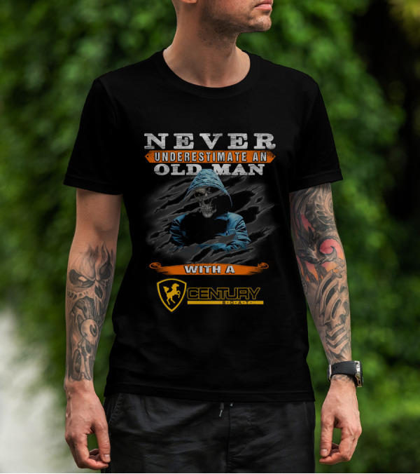 Never Underestimate An Old Man With A Century Boatyard Skull T-Shirt