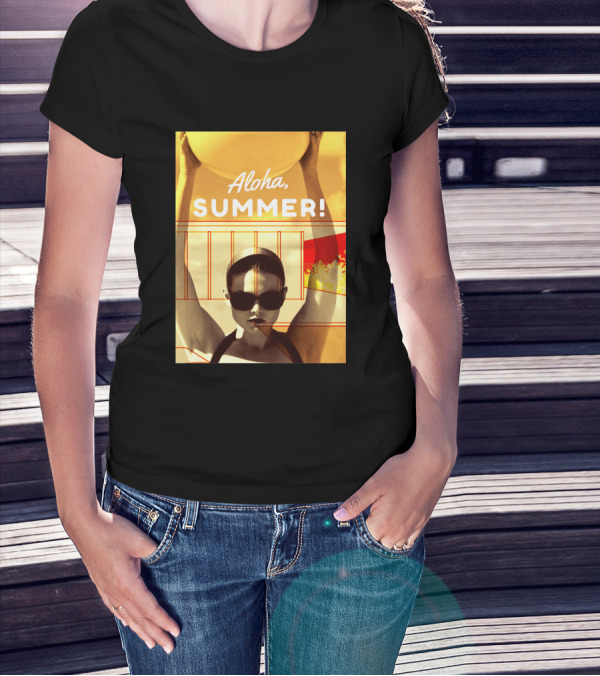 Aloha Summer Beach Ball Sunglasses Retro Vibes T-Shirt