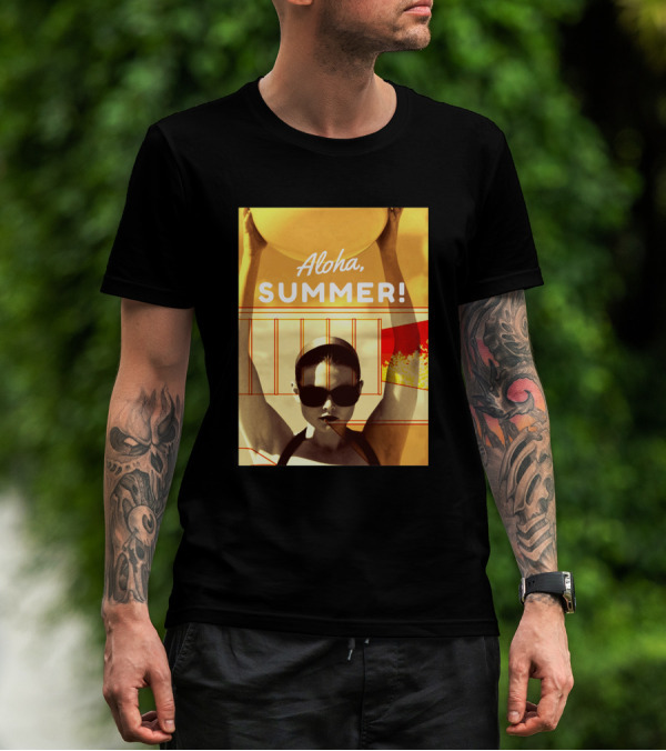 Aloha Summer Beach Ball Sunglasses Retro Vibes T-Shirt