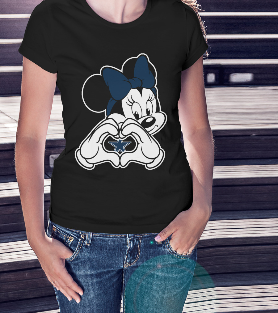Minnie Mouse Heart Hands Dallas Cowboys Star T-Shirt