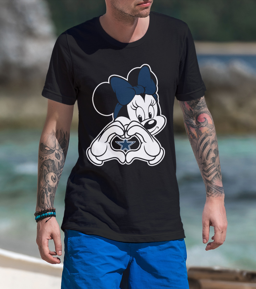 Minnie Mouse Heart Hands Dallas Cowboys Star T-Shirt