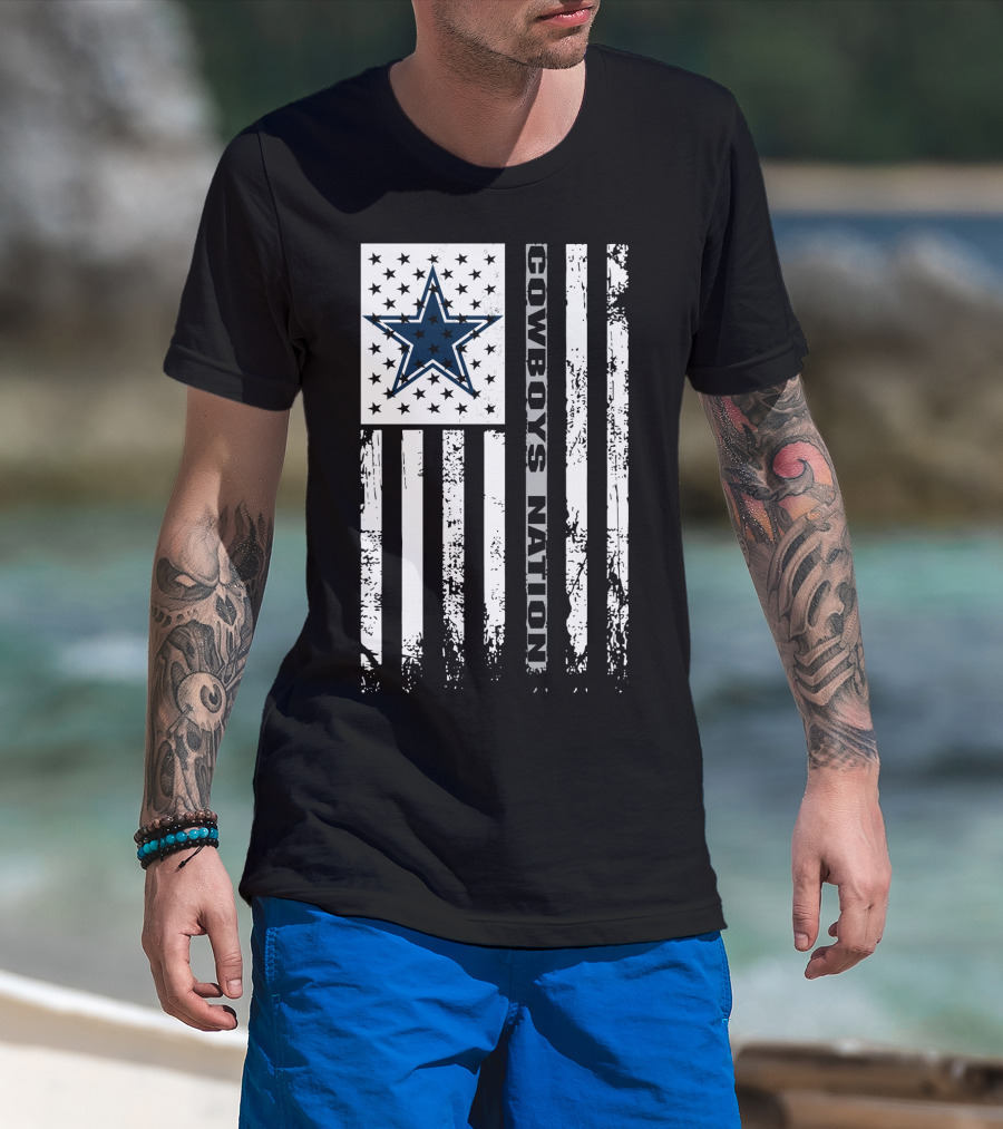 Dallas Cowboys Nation Flag Stars And Stripes T-Shirt