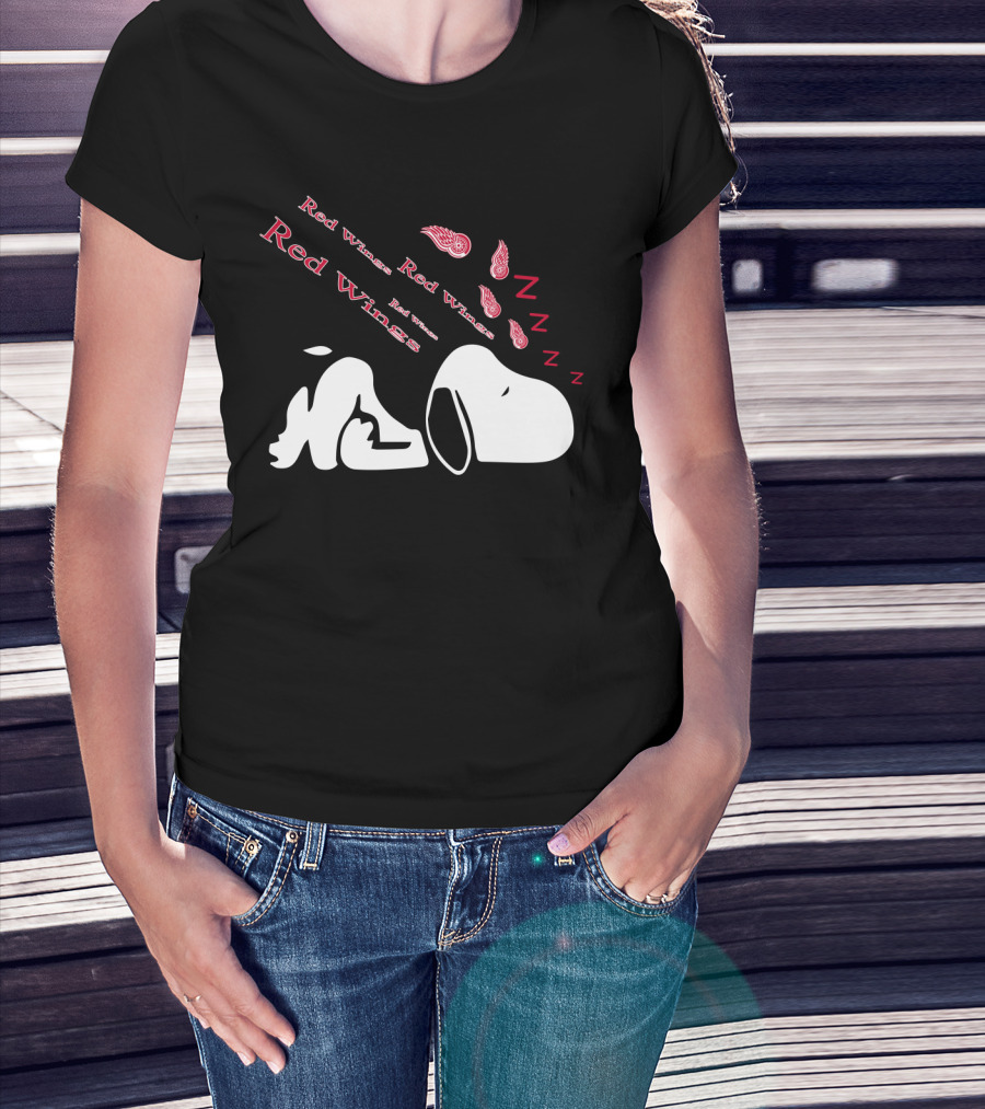 Snoopy Detroit Red Wings Zzz Hockey Dreams T-Shirt