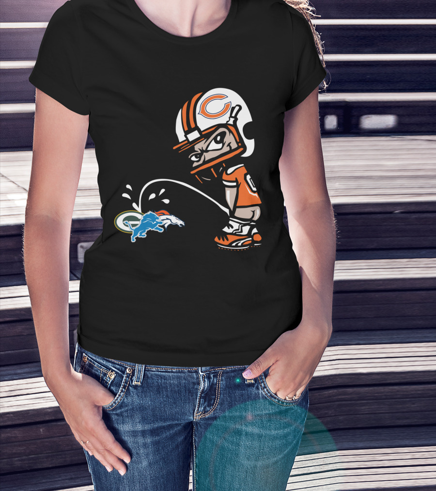 Chicago Bears Rivalry With Green Bay Packers And Denver Broncos T-Shirt