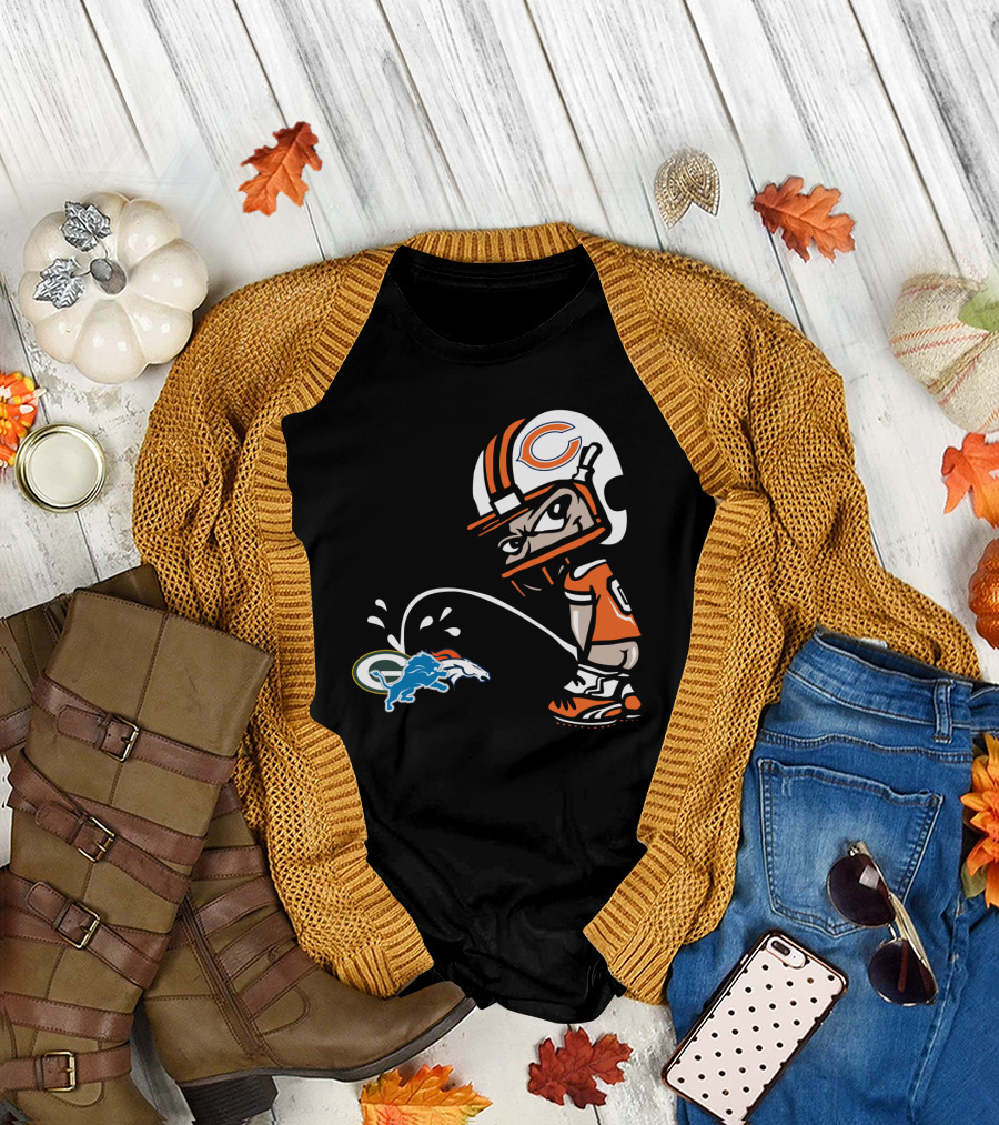 Chicago Bears Rivalry With Green Bay Packers And Denver Broncos T-Shirt