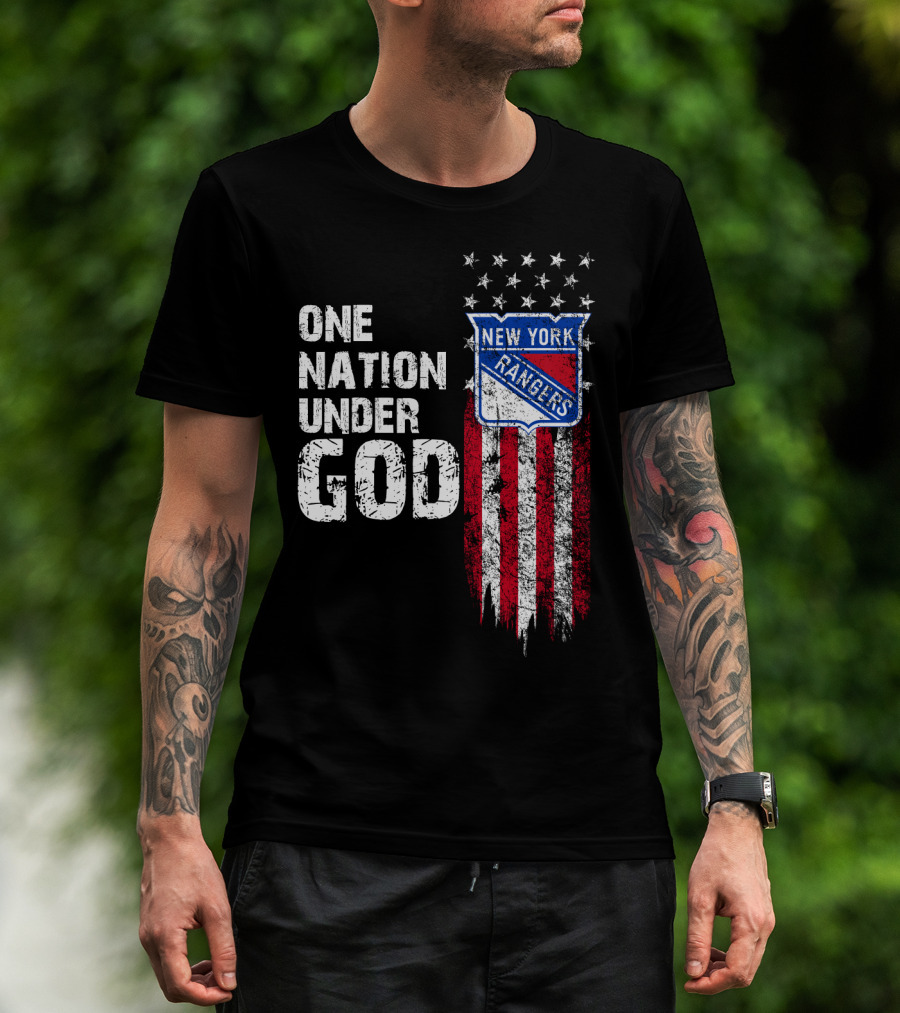 One Nation Under God New York Rangers Stars Stripes T-Shirt