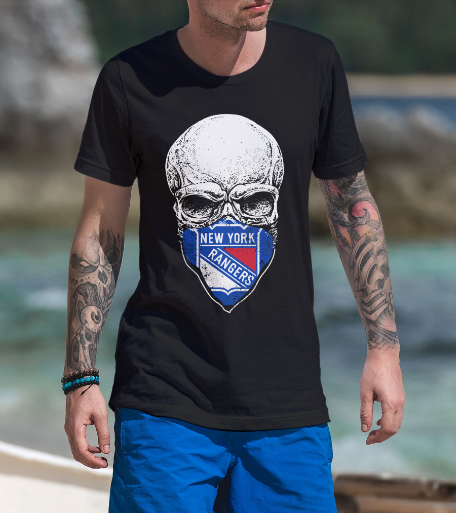 New York Rangers Skull Mask T-Shirt