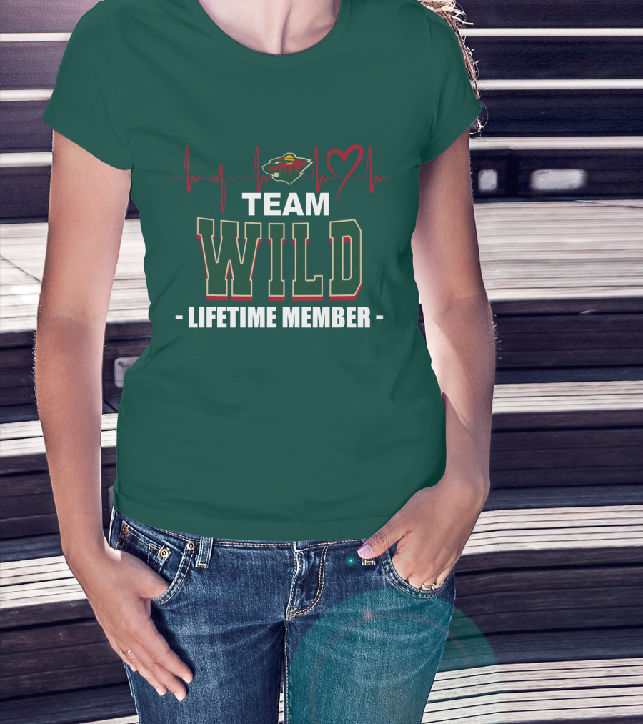 Team Minnesota Wild Lifetime Member Heartbeat T-Shirt