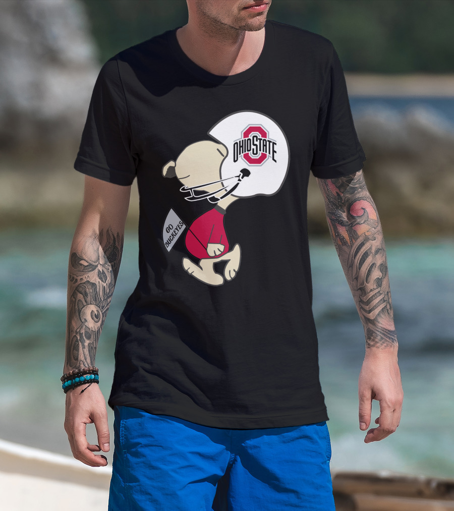 Snoopy Ohio State Buckeyes Go Buckeyes Football Helmet T-Shirt