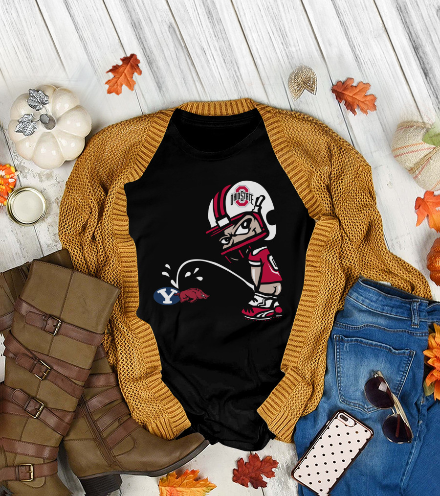 Ohio State Buckeyes Byu Razorbacks Football Cartoon T-Shirt