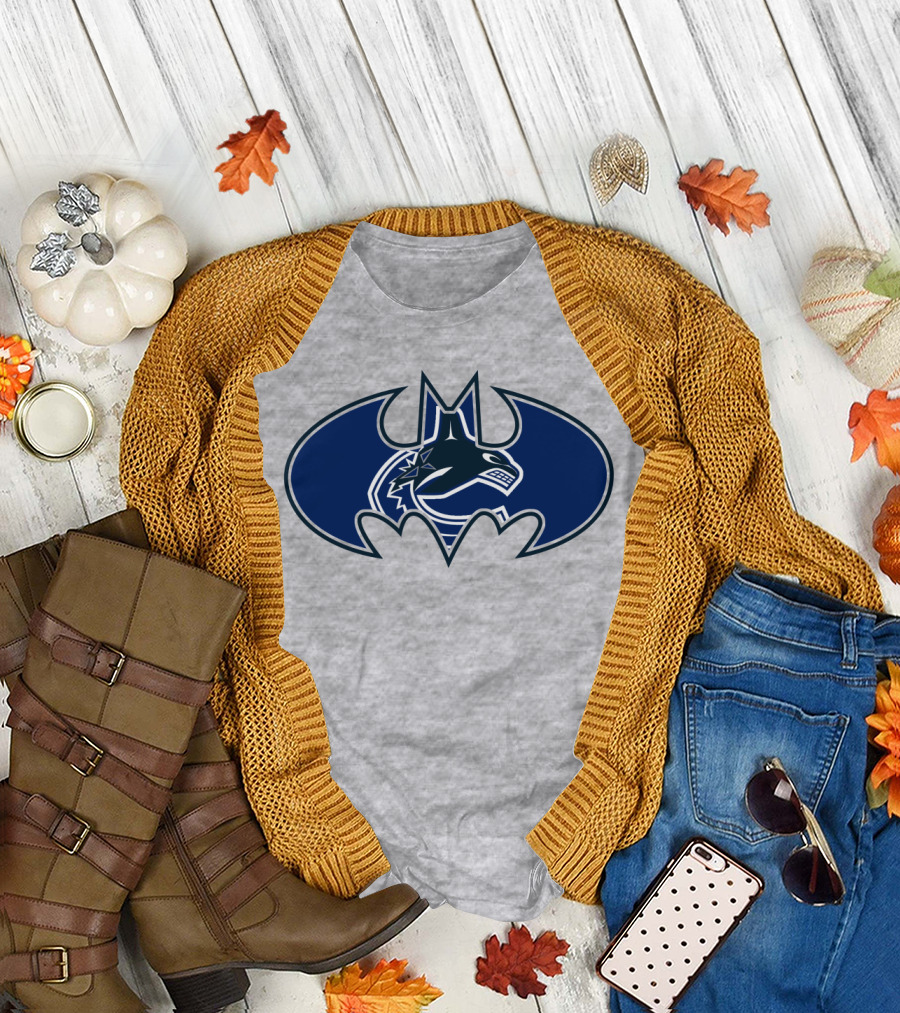 Vancouver Canucks Orca Batman Logo Fusion T-Shirt