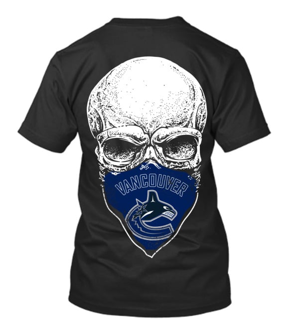 Vancouver Canucks Skull Hockey Team Fan Mask T-Shirt