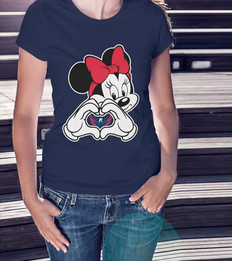 Minnie Mouse Heart Hands Washington Capitals T-Shirt