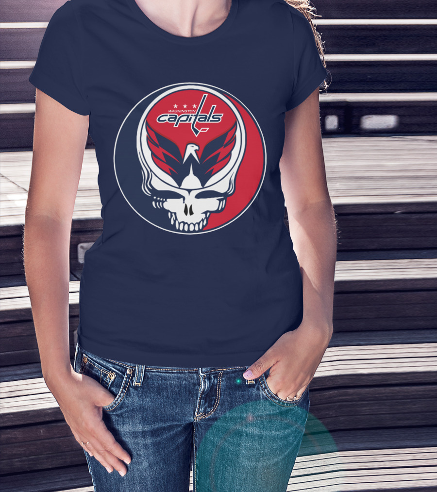 Washington Capitals Deadheads Hockey Logo Crest T-Shirt