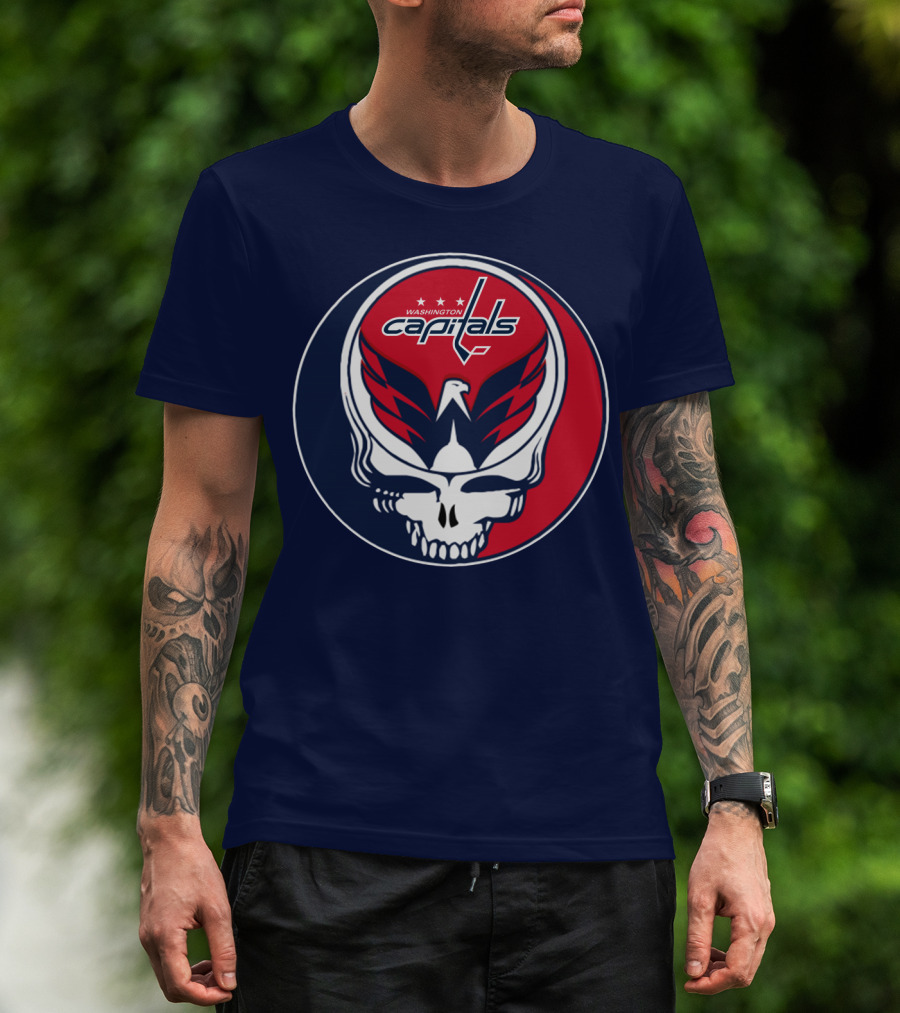 Washington Capitals Deadheads Hockey Logo Crest T-Shirt