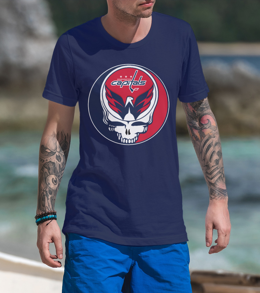 Washington Capitals Deadheads Hockey Logo Crest T-Shirt