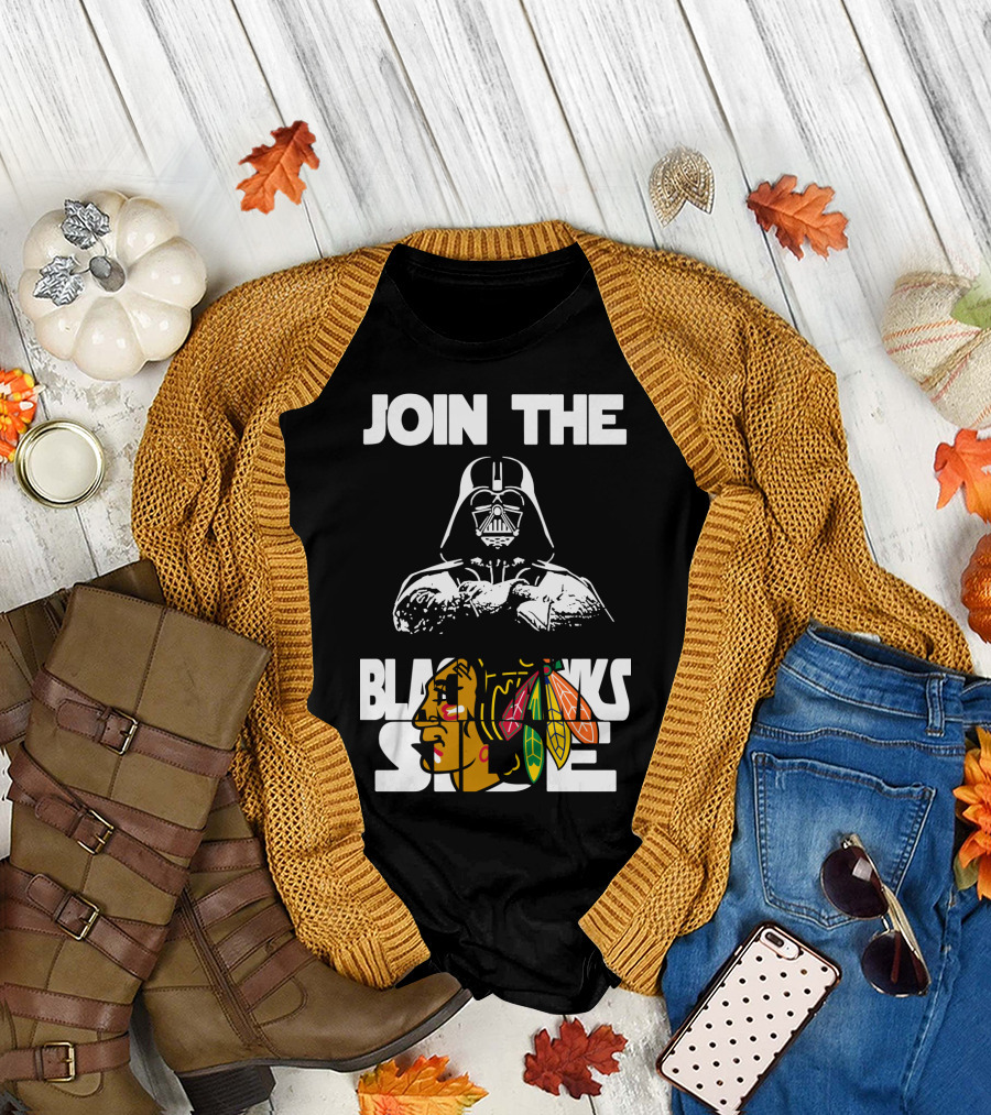 Join The Blackhawks Side Darth Vader T-Shirt