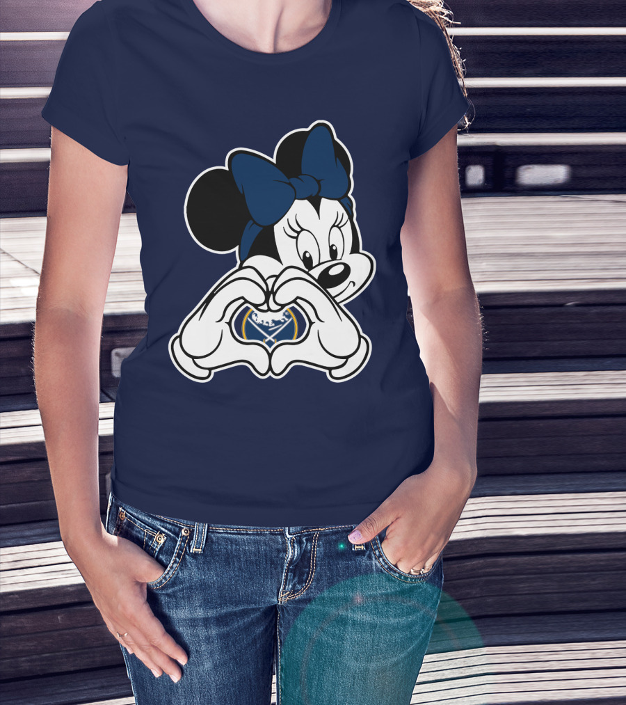 Buffalo Sabres Minnie Mouse Heart Hands T-Shirt