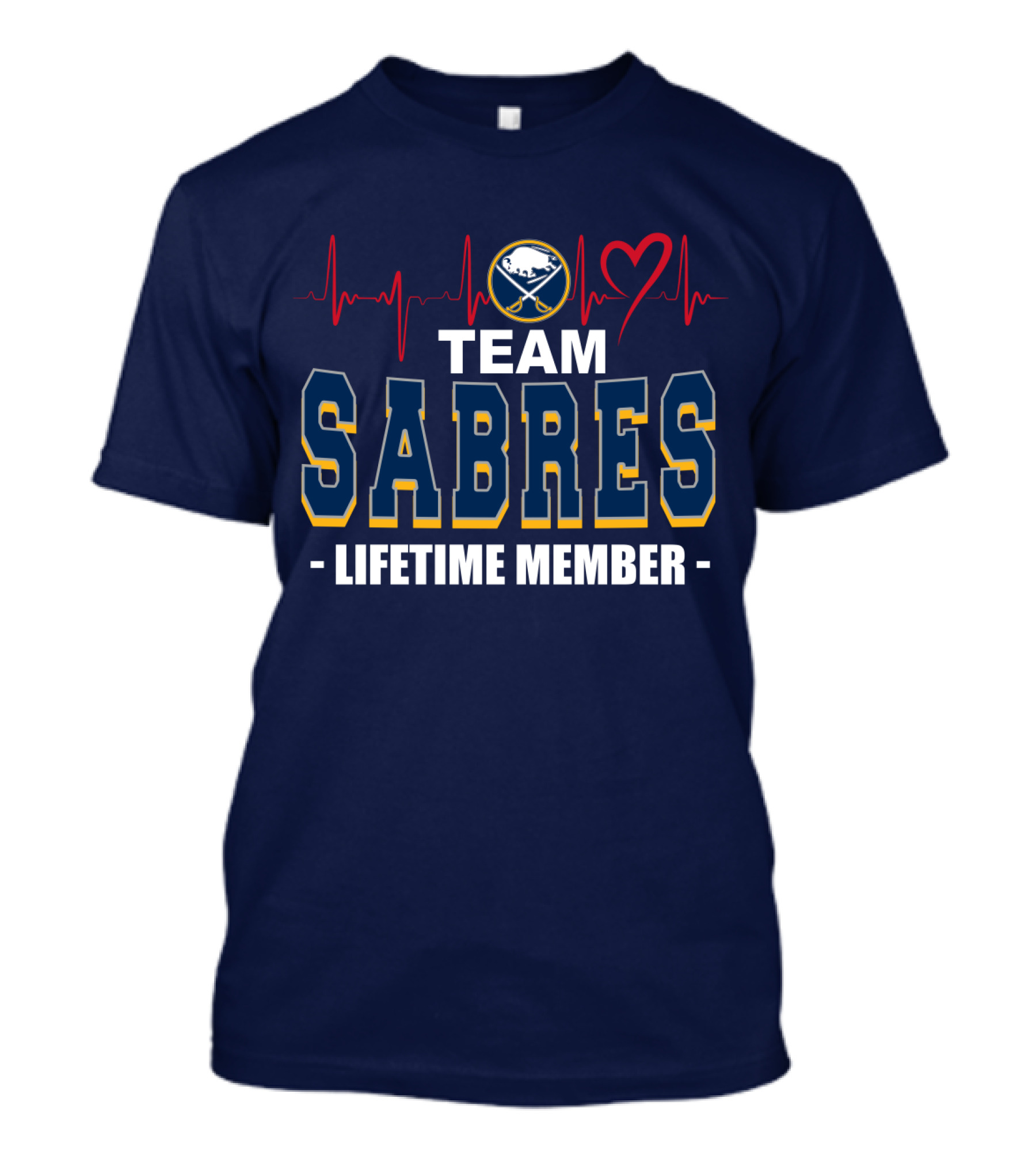 Team Buffalo Sabres Lifetime Member Heartbeat T-Shirt