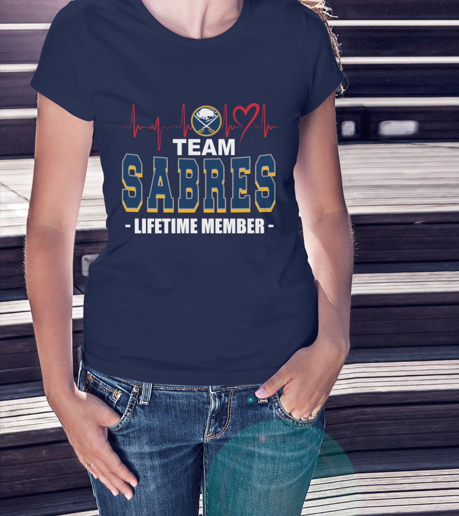 Team Buffalo Sabres Lifetime Member Heartbeat T-Shirt