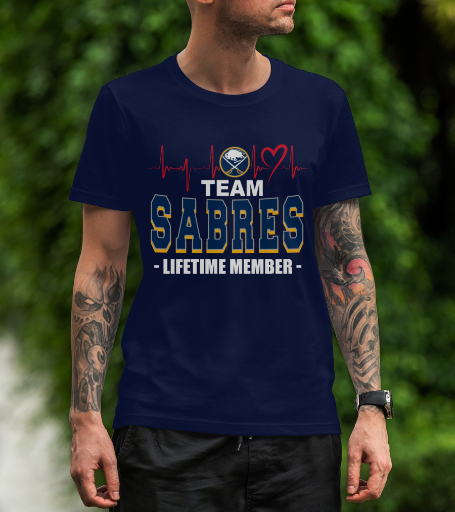 Team Buffalo Sabres Lifetime Member Heartbeat T-Shirt
