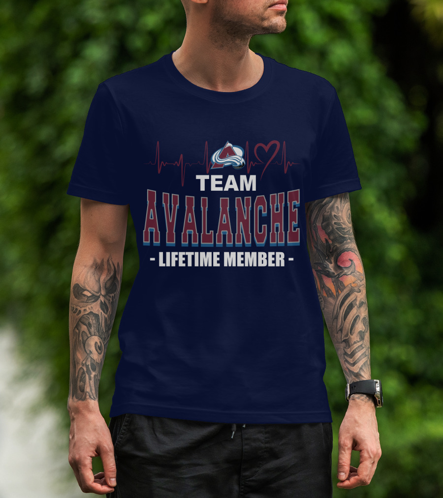 Team Avalanche Lifetime Member Colorado Avalanche Heartbeat T-Shirt