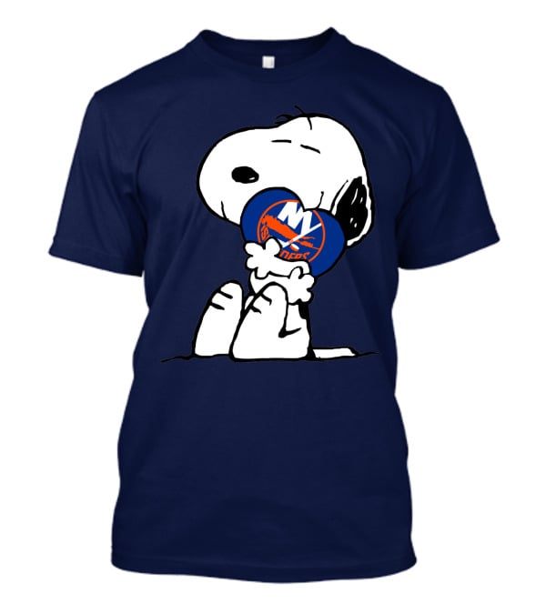 Snoopy Hugging New York Islanders Hockey T-Shirt
