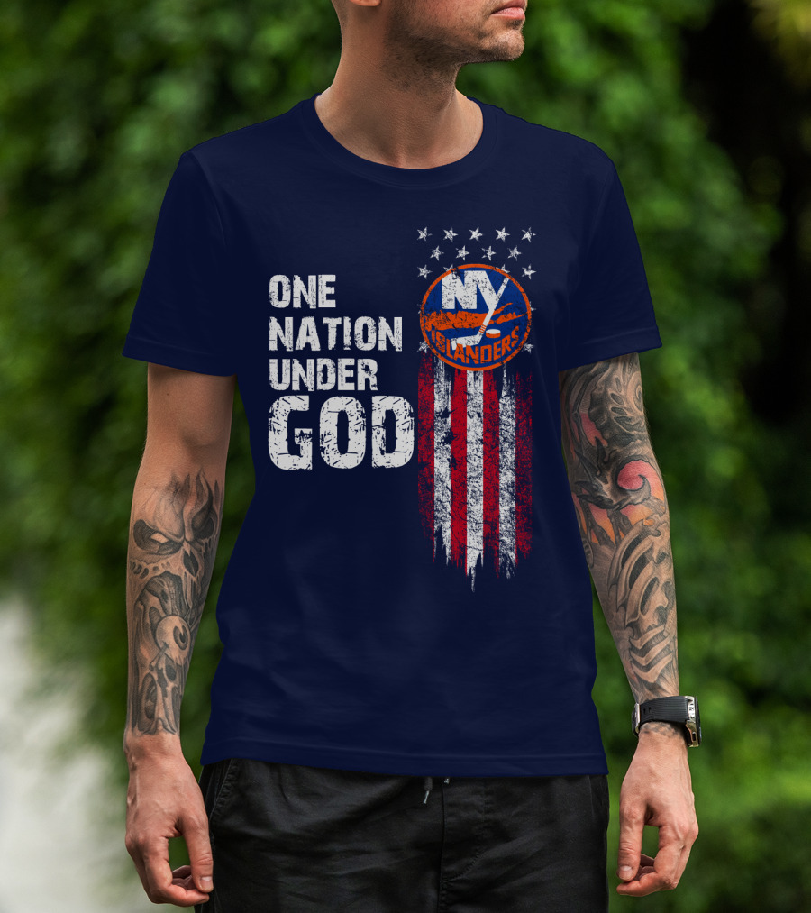 One Nation Under God New York Islanders Stars And Stripes T-Shirt