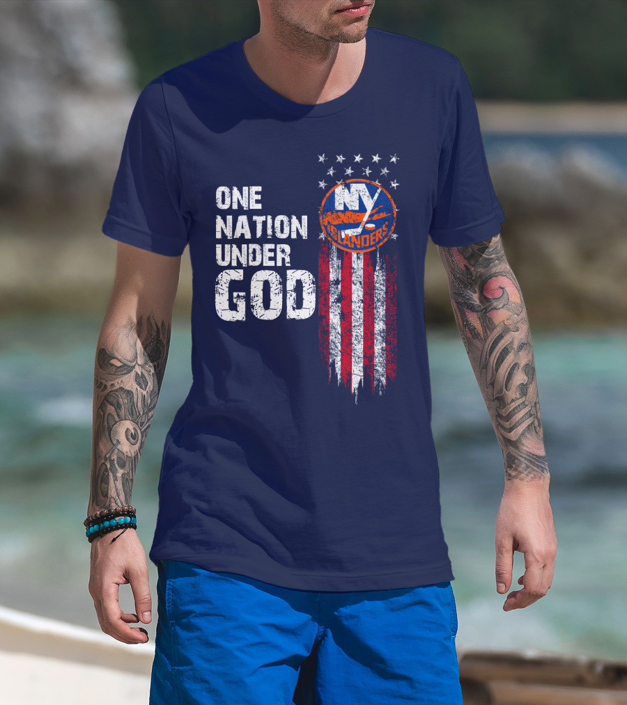 One Nation Under God New York Islanders Stars And Stripes T-Shirt