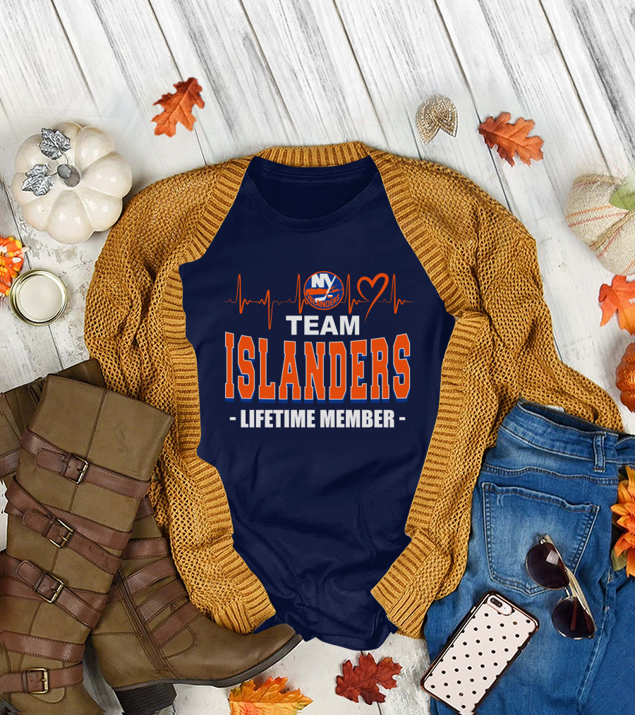 Team Islanders Lifetime Member New York Islanders Heartbeat T-Shirt